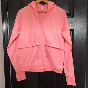 LAYER 8 L/S Salmon Thumb Hole Nylon Feel Zip w/Hood